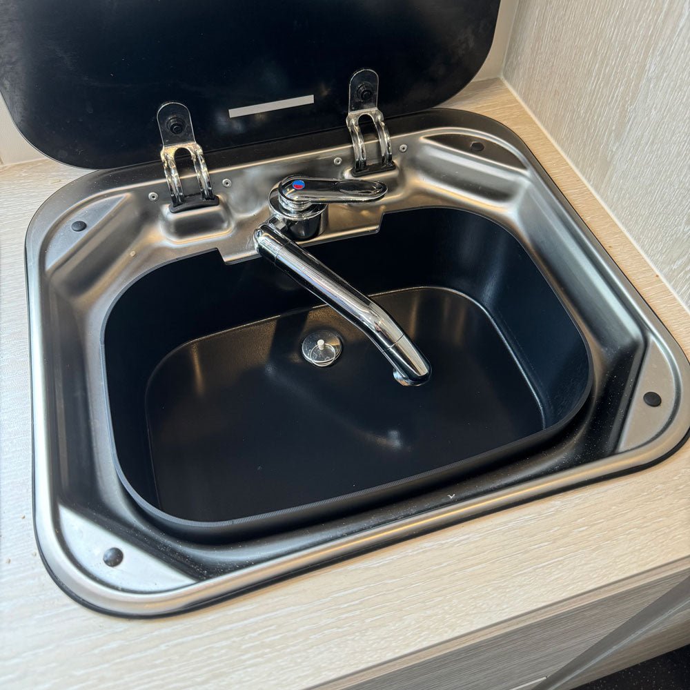 Dometic VA928 Edelstahl-Spüle Rund – Kompakte Küchenspüle Für Wohnmobil & Camping Caravan Küche Zubehör