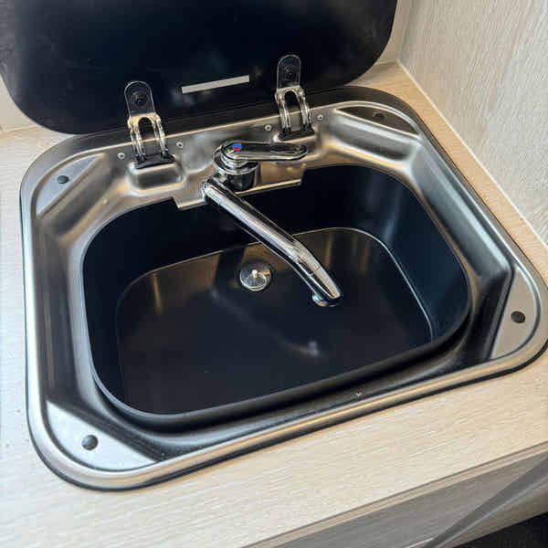 Dometic VA928 Edelstahl-Spüle Rund – Kompakte Küchenspüle Für Wohnmobil & Camping Caravan Küche Zubehör