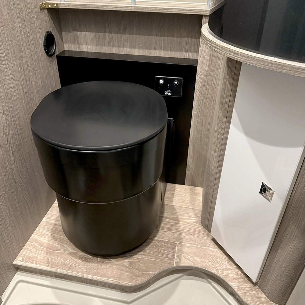 Perfect Van One Trenntoilette Trockentrenntoilette schwarz im Pössl mit Raumbad