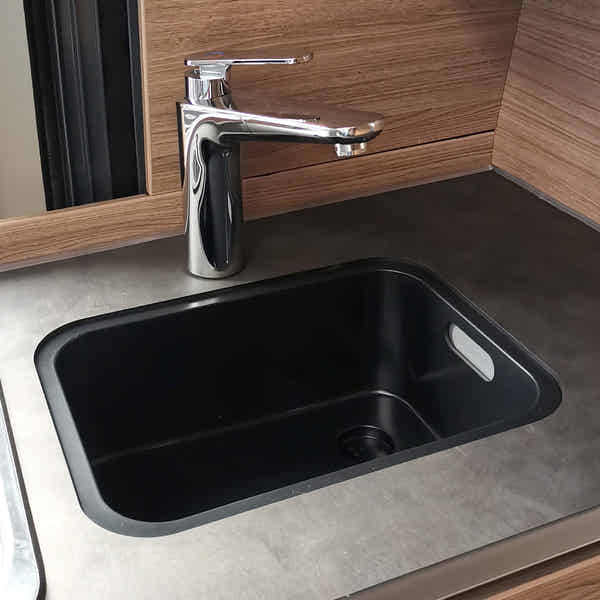 Ambervale Eckige Kunststoff-Spüle Deluxe Für Campervan, Wohnmobil, Caravan, Boot & Gastronomie – NEU